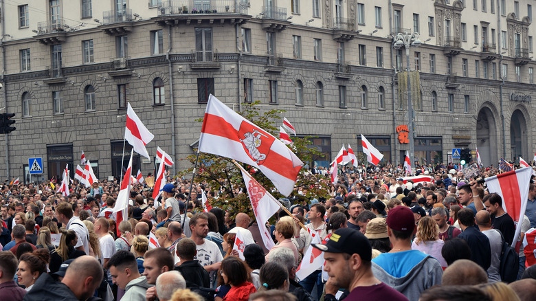 Biélorussien protestant à Minsk, la capitale du Bélarus