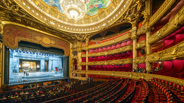 Vue grand angle du théâtre et du plafond de l'opéra Garnier
