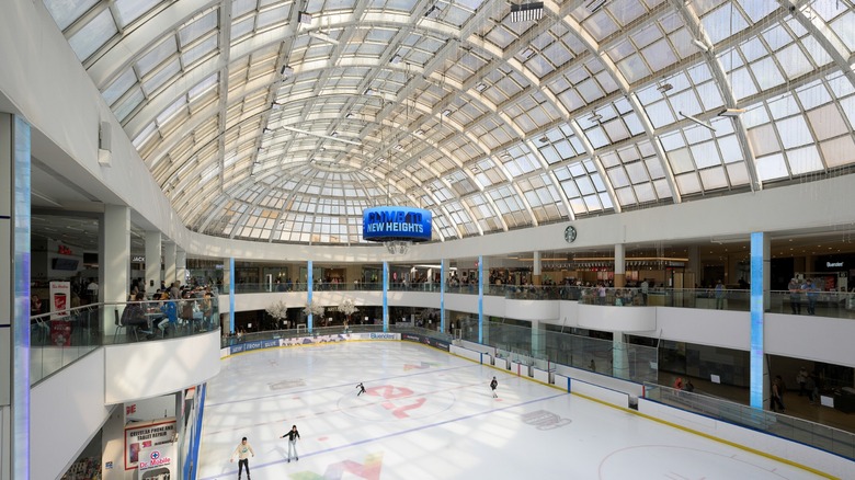 Iceskaters patine sur la glace au Ice Palace à Edmonton Mall