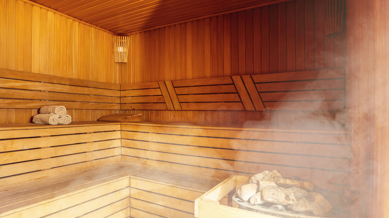 Intérieur d'un sauna en Finlande