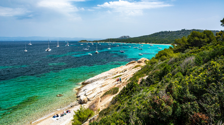 Une plage à Porquerolles, Hyeres.
