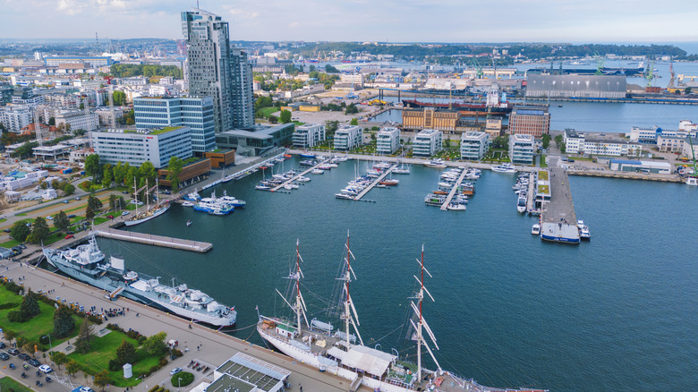 Vue aérienne de Gdynia Marina