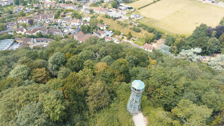 Vue aérienne de la tour d'échelle de Jacob à Cheddar Gorge