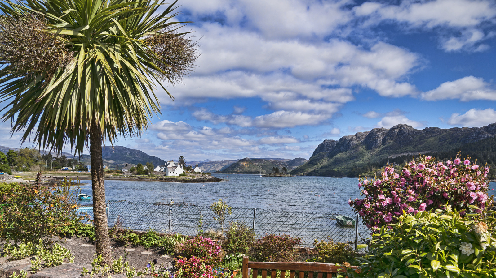 Un village digne d'une carte postale sur la côte ouest de l'Écosse offre des palmiers, une vue sur la mer et un charme tranquille