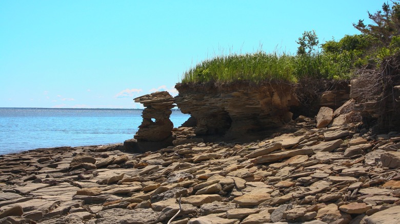 La côte rocheuse à Shediac, Nouveau-Brunswick, Canada