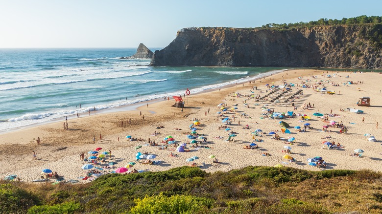 Vue aérienne de la plage à Odeceixe