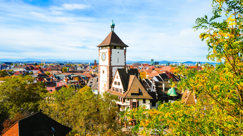 Vue de Freiburg et du paysage environnant en Allemagne