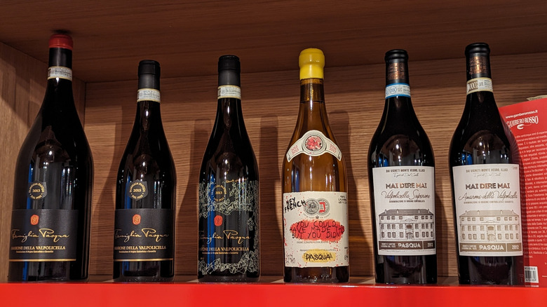 Gamme de bouteilles de vin de Pasqua