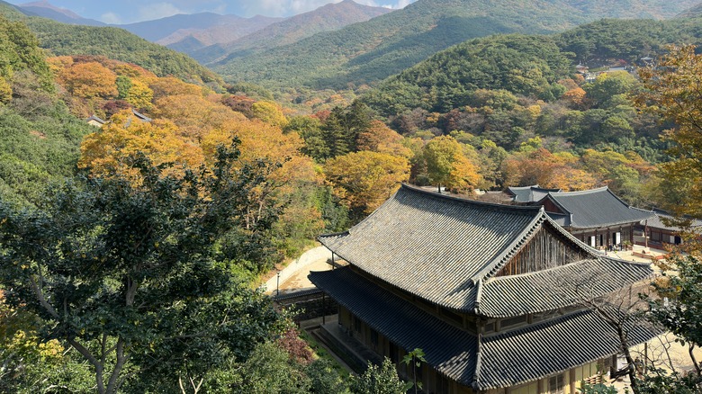 Temple bouddhiste dans le parc national de Jirisan