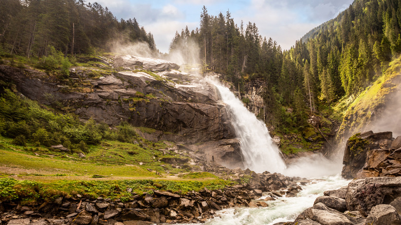 La partie inférieure de la cascade Krimml