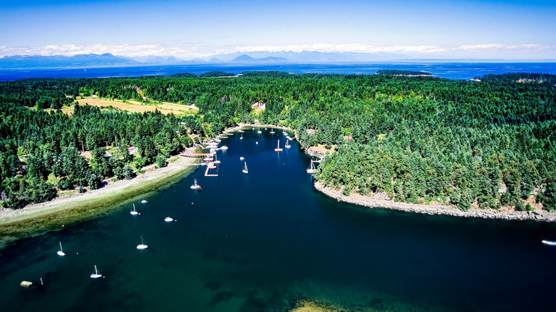 Une vue aérienne de l'île Gabriola dans le parc national des îles du Golfe