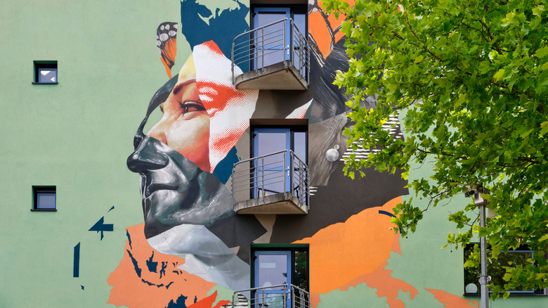 La peinture murale murale Leeuwarden sur le bâtiment