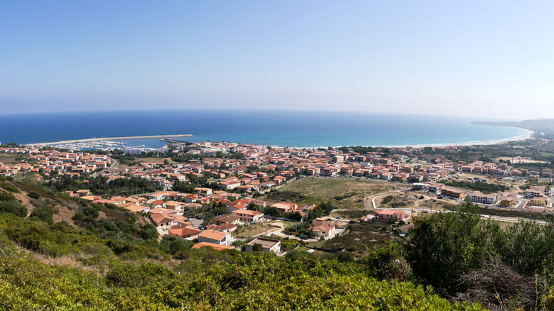 Vue aérienne de la ville de La Caletta