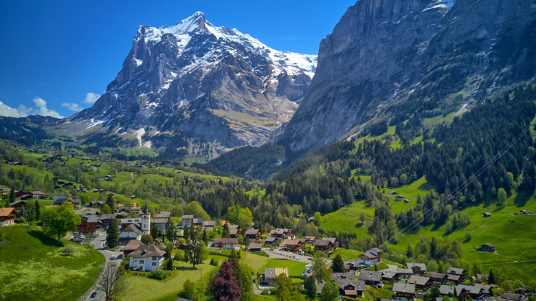 Vue aérienne de Grindelwald, Suisse