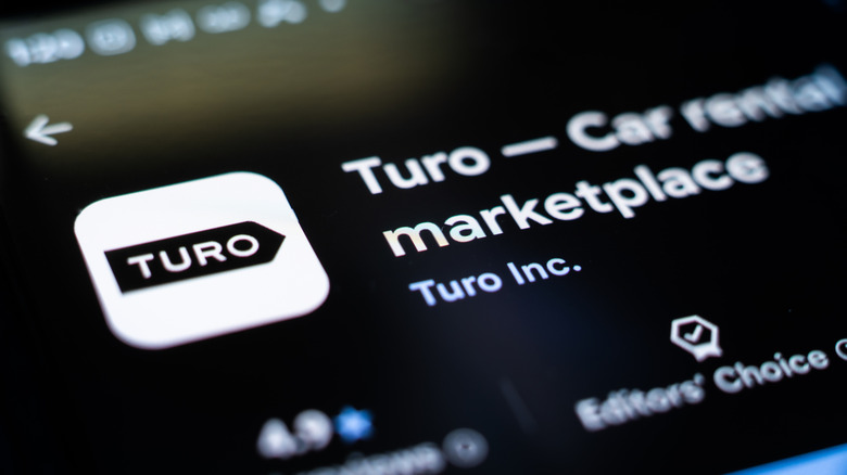 Application Turo à l'écran