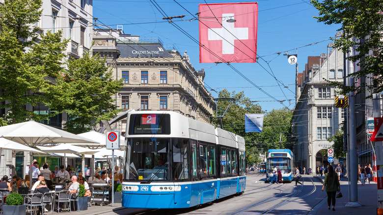 Tramway dans les rues de Zurich