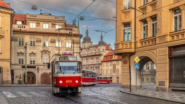 Tramway à Prague