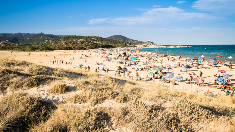 Plage de Campana Dune dans la région de Chia en Sardaigne