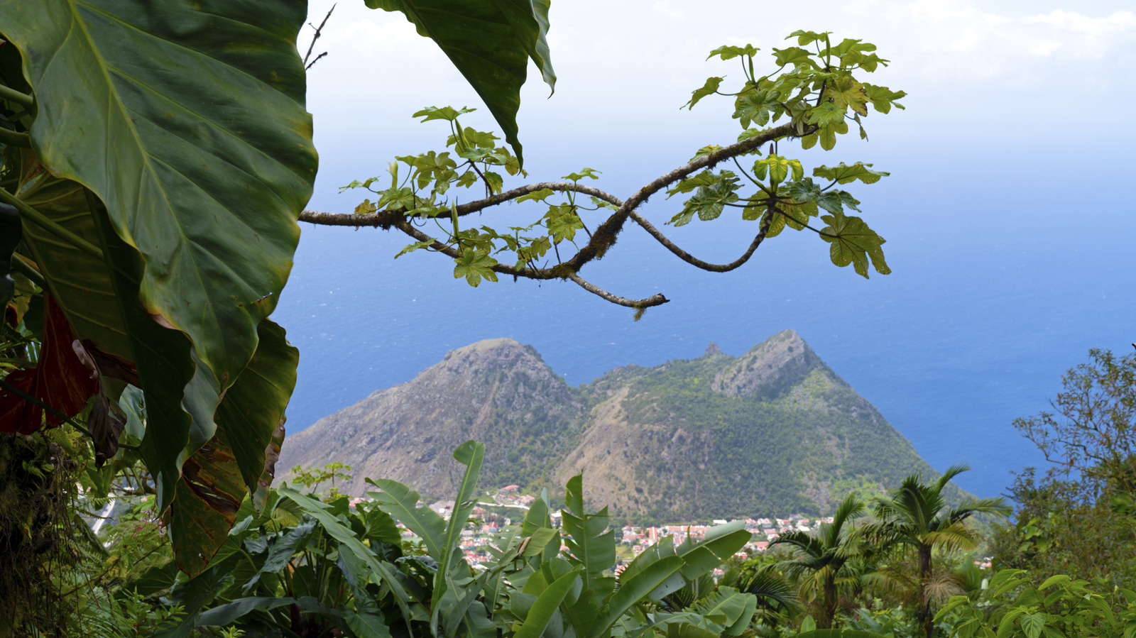 La « plus haute montagne des Pays-Bas » est un sommet couvert de forêt tropicale dans les Caraïbes avec une vue idyllique sur l'île